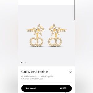 Authentic CHRISTIAN DIOR CD Rhinestone Star Earrings